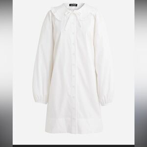 J. Crew Ruffle-collar mini shirt-dress in cotton poplin NWT